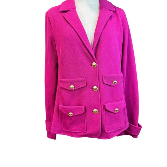 Joan Rivers Vintage Red Carpet Fuchsia Pink Gold Button Jacket – Size L NWOT - Picture 8 of 10